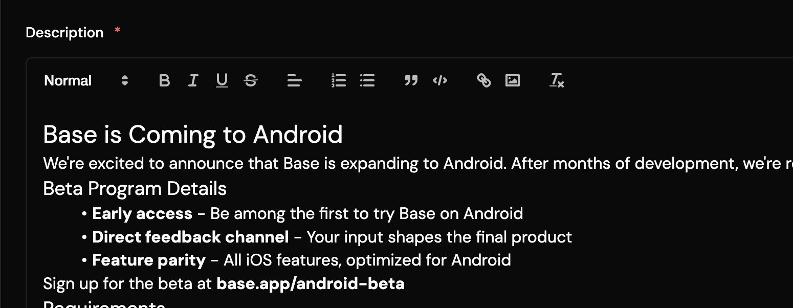 Rich Editor and AI Assist